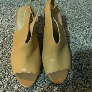 Tan leather heels